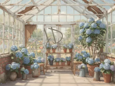 Skleník s hortenziemi 17