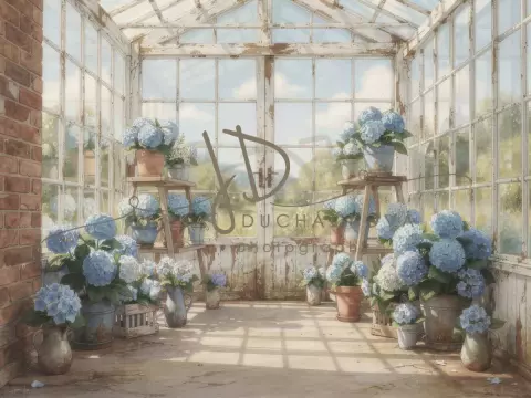 Skleník s hortenziemi 2