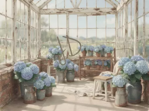 Skleník s hortenziemi 6 Skleník s hortenziemi 6