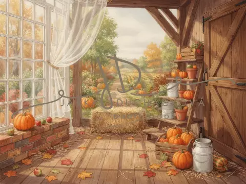 Stodola podzimní s dýněmi 11