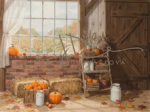 Stodola podzimní s dýněmi 12