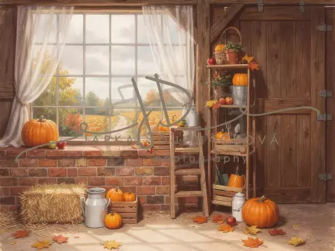 Stodola podzimní s dýněmi 16