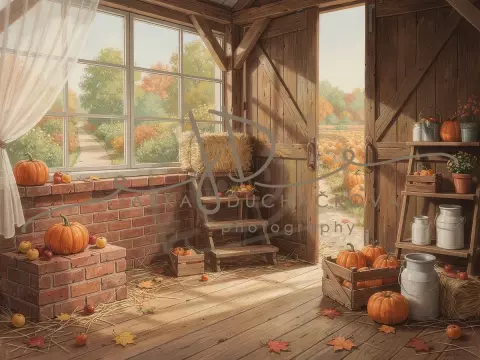 Stodola podzimní s dýněmi 26