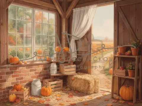 Stodola podzimní s dýněmi 27