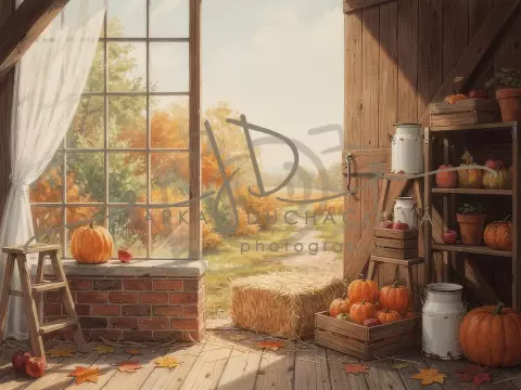 Stodola podzimní s dýněmi 28