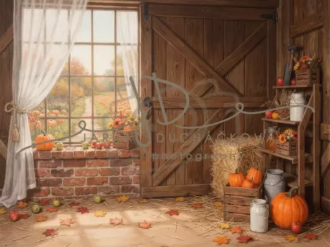 Stodola podzimní s dýněmi 3