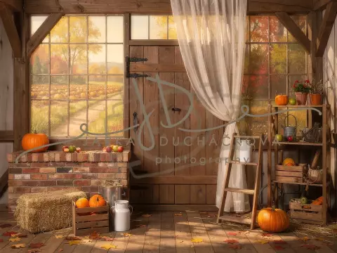 Stodola podzimní s dýněmi 9