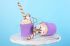 Mini dortík - muffin zdobený - 20cm - fialový