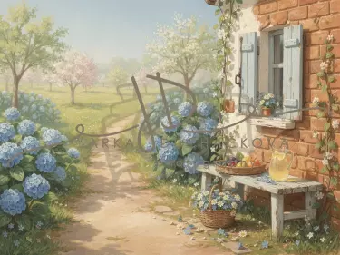 Domek s hortenziemi 1