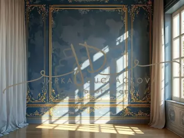 Fotopozadí - Stěna s okny modrá 1