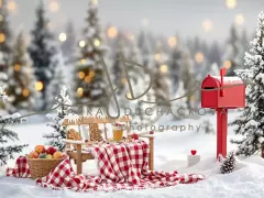 Fotopozadí - Vánoční s lavičkou 1