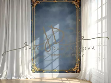 Fotopozadí - Stěna s okny modrá 10