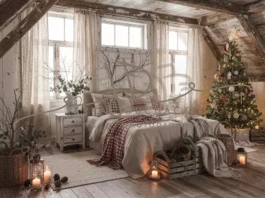 Fotopozadí - Vánoční pokoj v chalupě 10