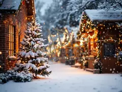 Fotopozadí - Vánoční večerní venkovní scéna 10