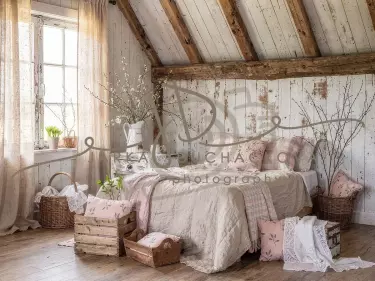 Fotopozadí - Jarní  pokoj v chalupě 11