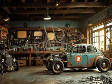 Vinyl fotopozadí Garáž 200x160cm