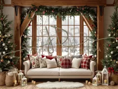 Fotopozadí - Vánoční pohovka pod oknem 11