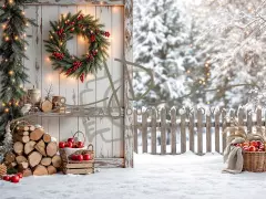 Fotopozadí - Zasněžená přírodní scéna 12