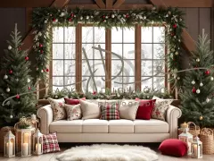 Fotopozadí - Vánoční pohovka pod oknem 13