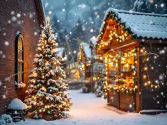 Fotopozadí - Vánoční večerní venkovní scéna 13