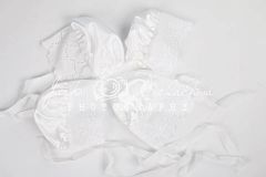 JD PHOTOGRAPHY  Čepička šitá bílá saténová s krajkou a mašličkou 15