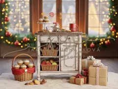 Fotopozadí - Vánoční stoleček s cukrovím 14