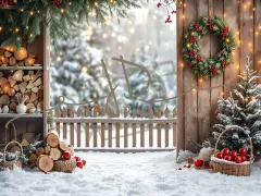 Fotopozadí - Zasněžená přírodní scéna 14
