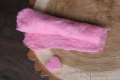 Fluff - podložka merino 30x30cm + srdíčko růžové
