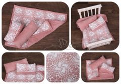 Dečka oboustranná NEWBORN + polštářky s krajkou