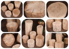 Dřevěný špalek dekorační  - stoleček/stolička/podnos