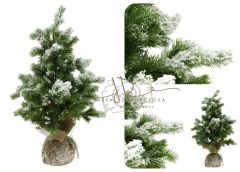 Stromeček vánoční s jutou zasněžený 55cm