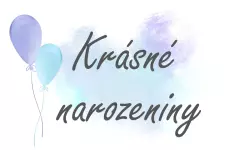 Hrneček s potiskem - Krásné narozeniny - modré