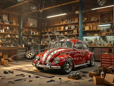 Vinyl pozadí Garáž 200x160cm