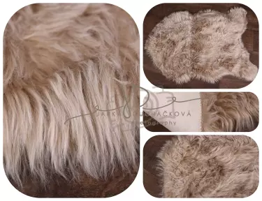 Kožešina - hnědo béžová s chlupem