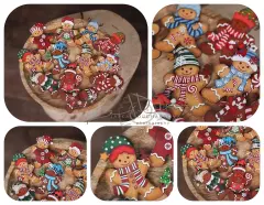 Ozdoby dřevěné - Perníčci - mix 6ks