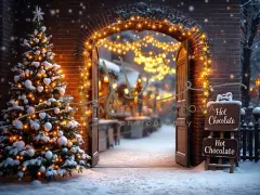 Fotopozadí - Vánoční večerní venkovní scéna 2