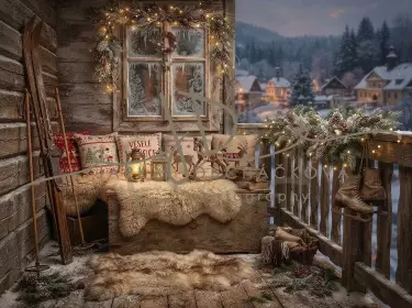 Zasněžená vánoční terasa 2