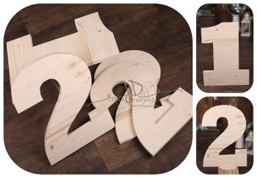 JD PHOTOGRAPHY  Číslo dřevěné přírodní - TUNEK MAXI 40cm