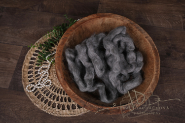 JD PHOTOGRAPHY  MERINO vlna - česanec - šedý melír