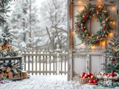 Fotopozadí - Zasněžená přírodní scéna 23