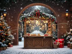 Fotopozadí - Vánoční večerní venkovní scéna 27