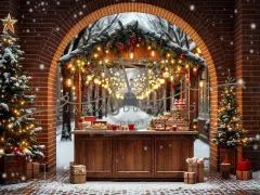 Fotopozadí - Vánoční večerní venkovní scéna 28