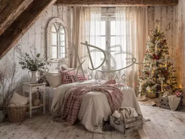 Fotopozadí - Vánoční pokoj v chalupě 3