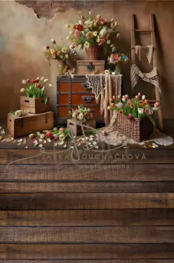 JD PHOTOGRAPHY  Fotopozadí - SPRING FLORAL 18 SPOJENÉ