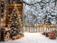 Fotopozadí - Zasněžená přírodní scéna 33