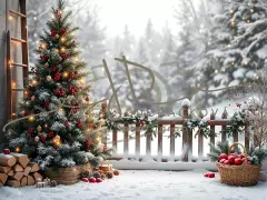 Fotopozadí - Zasněžená přírodní scéna 39