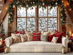 Fotopozadí - Vánoční pohovka pod oknem 4