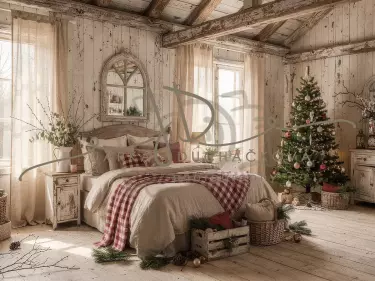Fotopozadí - Vánoční pokoj v chalupě 4