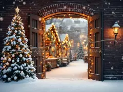 Fotopozadí - Vánoční večerní venkovní scéna 4