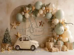 Fotopozadí - CHRISTMAS s autem 405